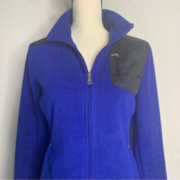 Lauren Ralph Lauren Active Blue & Black Full - Zip Sherpa Fleece Jacket - Picture 4 of 14